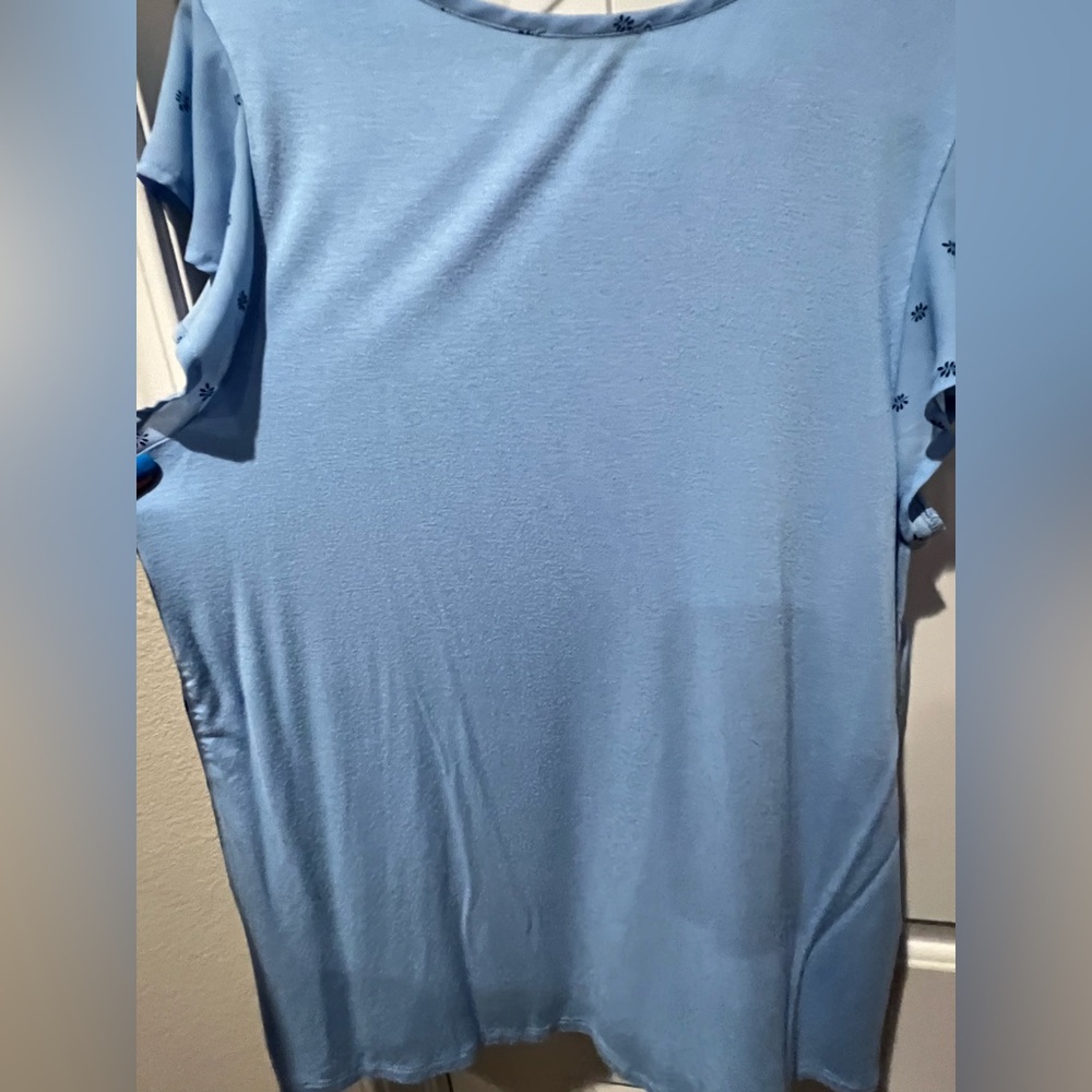 Papermoon Blue Relaxed Flutter Sleeve Blouse - Picture 2 of 5
